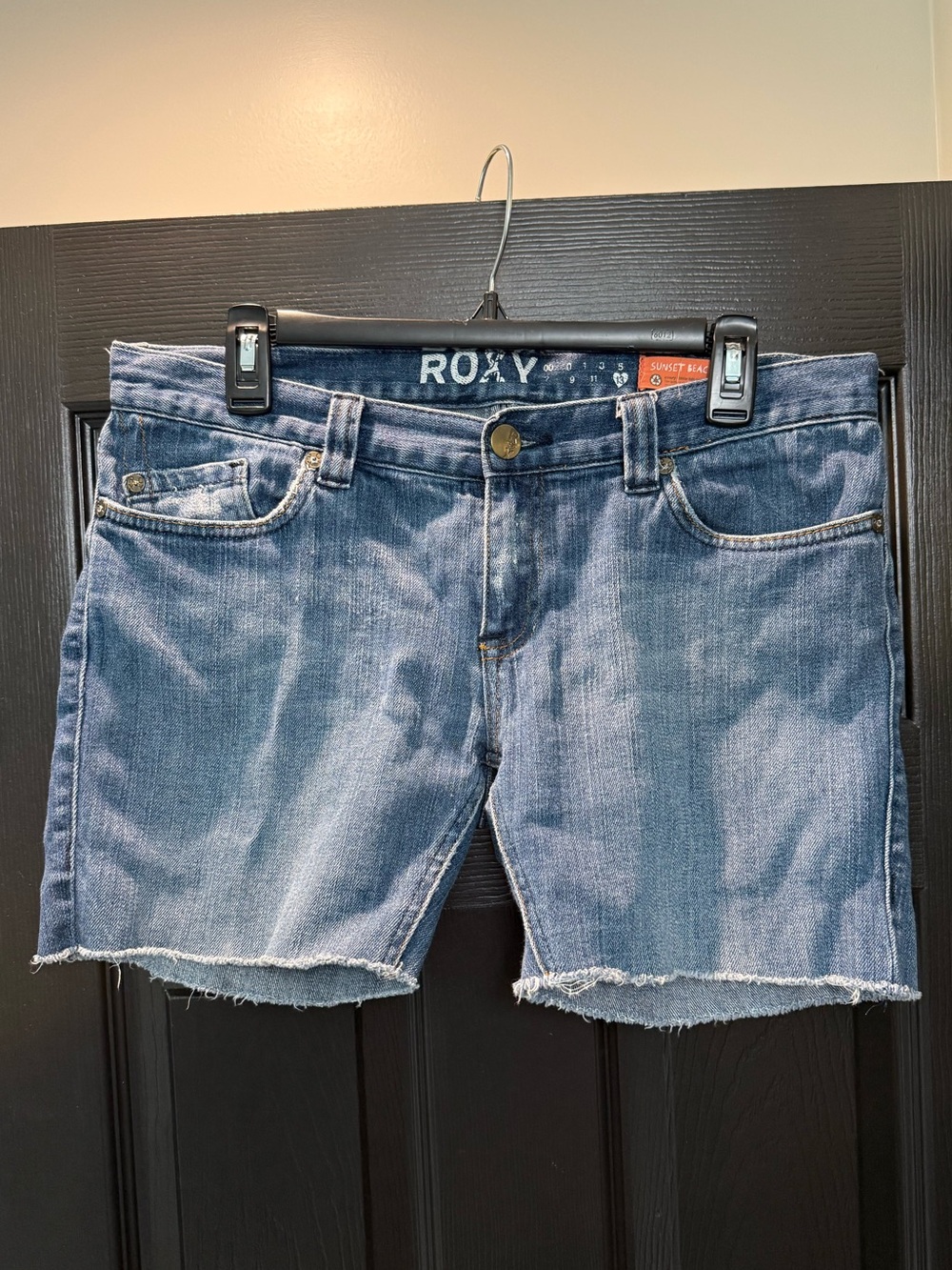 Roxy Women's Light Wash Blue Denim Cutoff Shorts Jr SZ 13